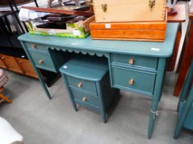 Modern painted desk plus a two drawer bedside cabinet