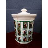 Bird patterned lidded flour bin