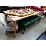 Oak finished extending dining table