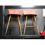 2 x fabric upholstered bar stools