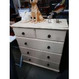 Painted pine chest of 2 over 3 drawers