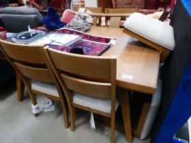 +VAT Oak effect extending dining table with 4 chairs and quantity of furniture parts