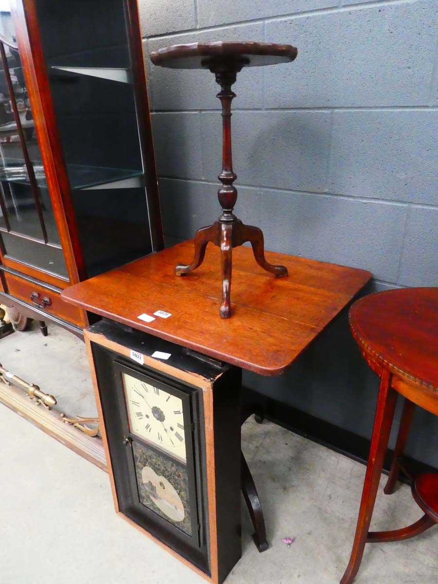 Oak tripod tilting table plus a wine table