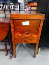 Oak sewing box with drawers under