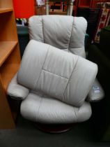 Stressless style swivel armchair with matching footstool