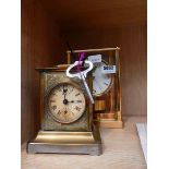 Seiko Atmos style mantel clock plus a brass clock