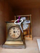 Seiko Atmos style mantel clock plus a brass clock