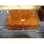 Campaign style brass bound trunk Approx. dimensions: Width 43cm, Depth 30cm, Height 16cm