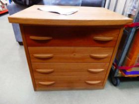 Contemporary oak chest of four drawers