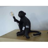 Seletti seated monkey lamp in black No plug, presumably for hardwiring