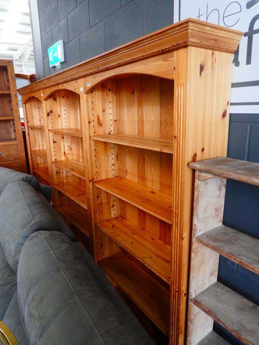Large pine open bookcase