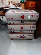 4-tier playing card decorated storage box