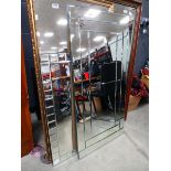 Two rectangular bevelled mirrors