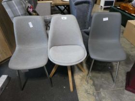 +VAT 3 various grey dining chairs