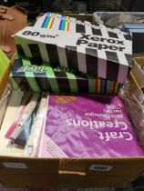 5 boxes and 1 bag containing a qty of various crafting paper and accessories