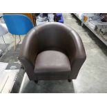 Leather effect tub chair