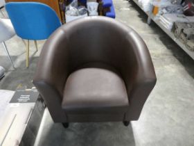 Leather effect tub chair