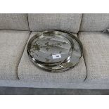 +VAT Floral themed mirrored back, 2 piece serving tray set