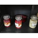 +VAT Cage containing various candles to include Yankee candle