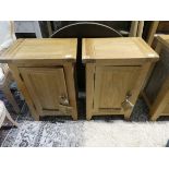 Pair of oak single door cupboards Water damaged