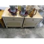 Pair of single drawer, single door bedside units