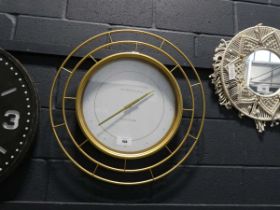 +VAT Gold metal framed circular wall clock