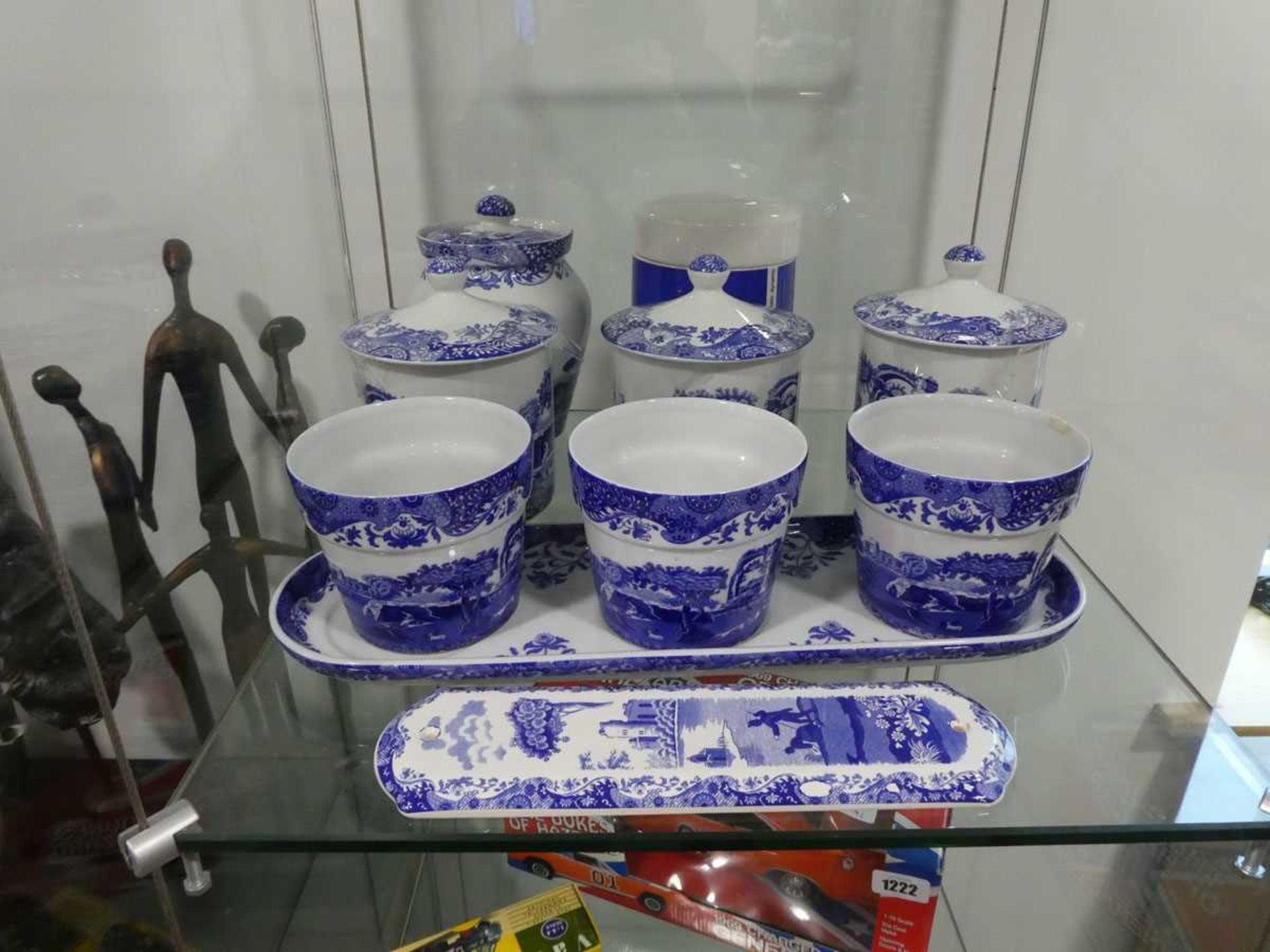 Quantity of Spode 'Blue Italian' chinaware to include lidded jars, utensil pots, flower cache pot - Image 3 of 3