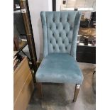 +VAT Richmond blue velvet button back dining chair