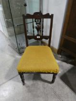 Mahogany framed antique dining chair on castors *Collector’s Item: Sold subject to our soft