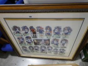 Large framed and glazed print of Rushden & Diamonds players