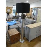 +VAT Column shaped metallic finish floor lamp with cylindrical black shade