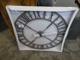 Packaged large weathered style circular wall clock