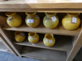 +VAT 7 mustard yellow glass vases