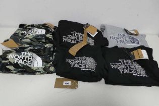 6 childrens The North Face hooded jumpers