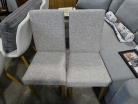 +VAT Pair of light grey upholstered dining chairs