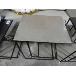 +VAT Nesting pair of metal top occasional tables on black metal supports