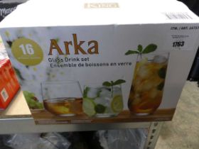 +VAT Pack of Arka glass drink set together with a set of Chef & Sommelier wine glasses