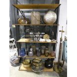 +VAT Metal framed free standing 5 tier open back shelving unit, 82 x 49 x 16 inches.