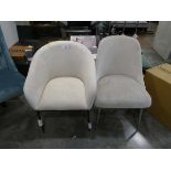 +VAT 3 beige coloured modern chairs on metal supports