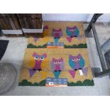2 70x40cm sleepy owl door mats