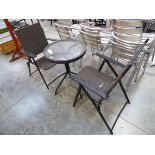 Black and brown 3 piece garden bistro set