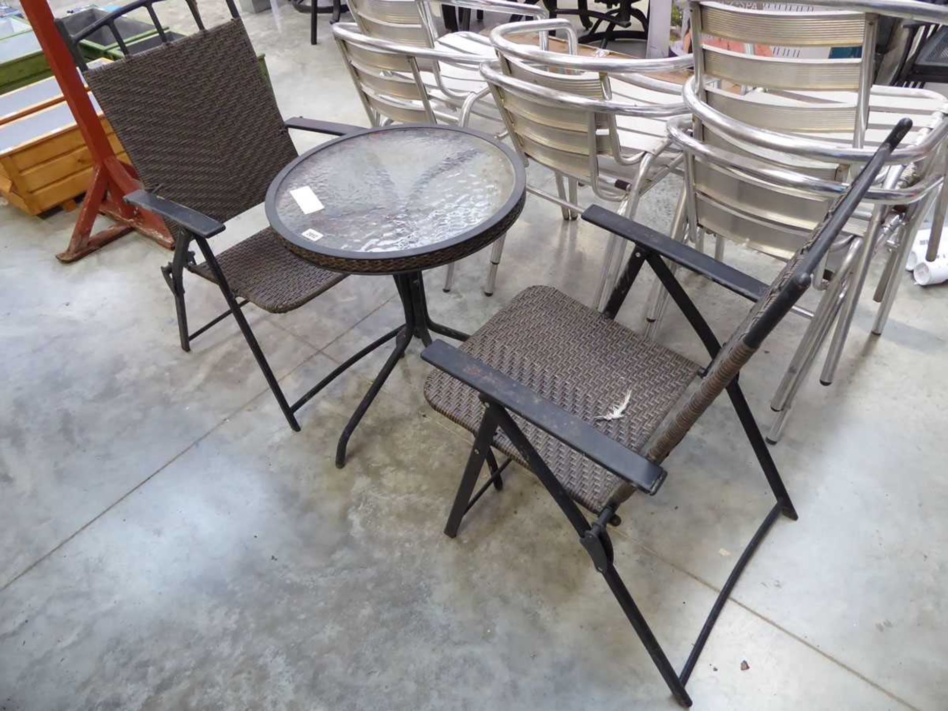 Black and brown 3 piece garden bistro set