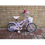 Girls Apollo Cherry Lane kids bike in pink with basket