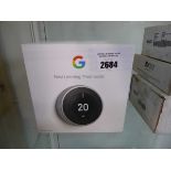 +VAT Boxed Google Nest learning thermostat (stainless steel model)