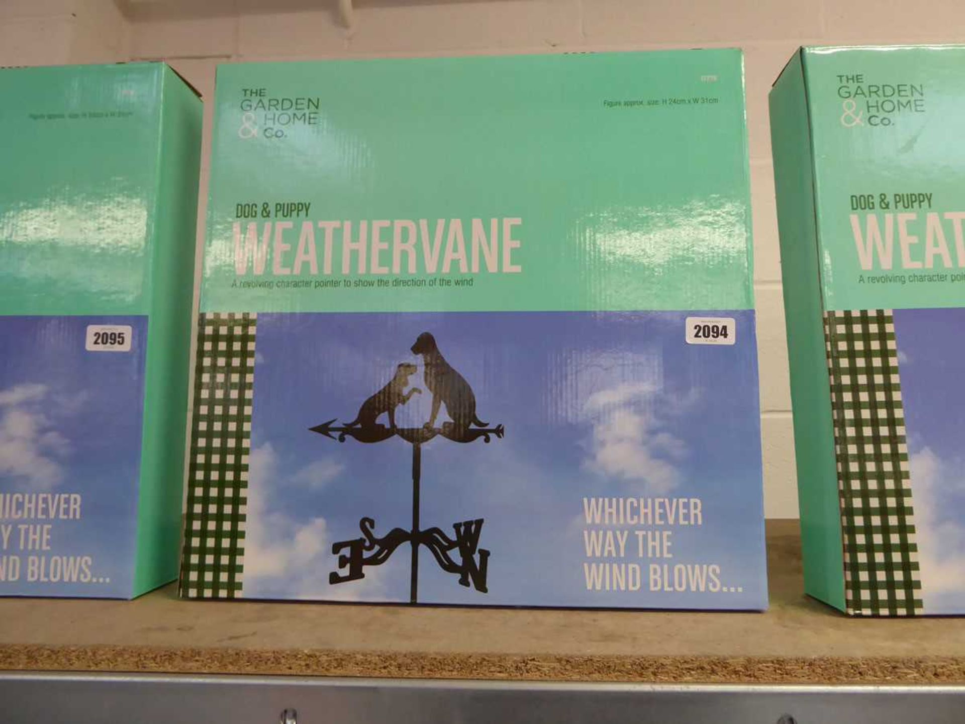 Boxed dog and puppy weathervane