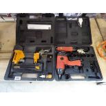 Cased Bostitch air operated nailer/ stapler with cased Neilsen air operated impact wrench