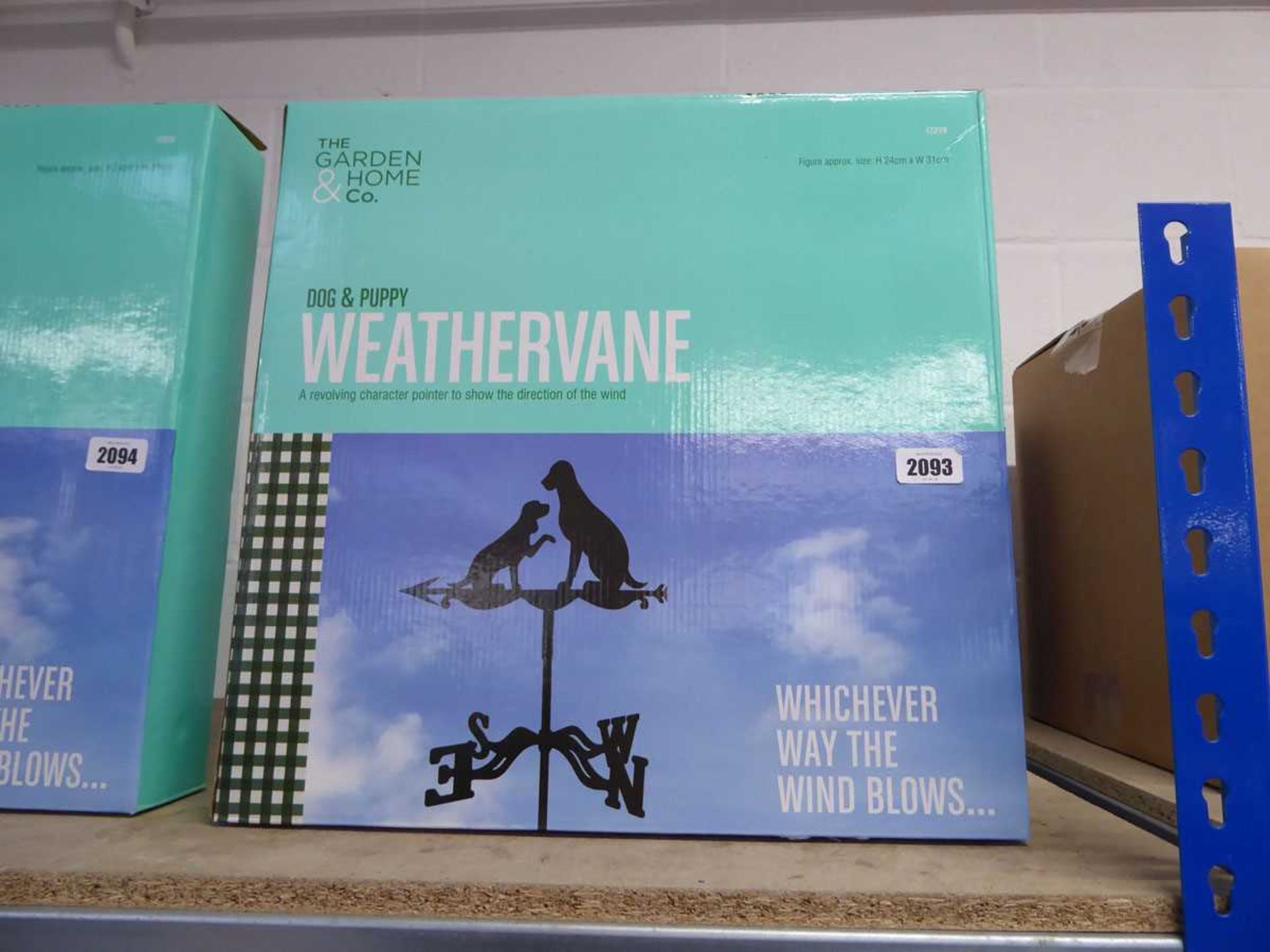 Boxed dog and puppy weathervane