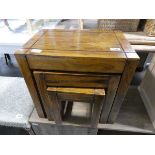 Modern hardwood nest of 3 coffee tables