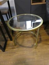 Modern circular brass finish side table