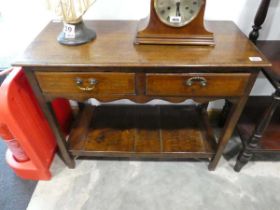 Dark oak 2 drawer side table